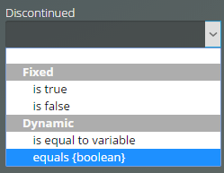 widget dropdown variable boolean