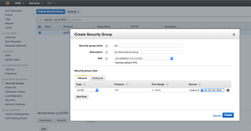 amazon redshift security group